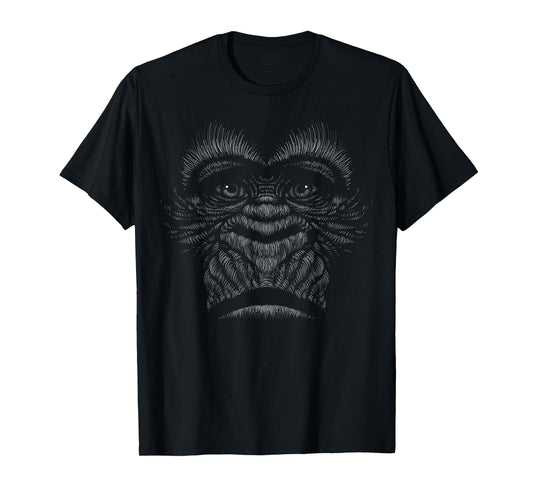Artistic hand drawn gorilla face gifts for lovers Monkey T-Shirt