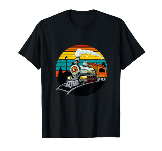 Train Lovers Retro Vintage Railroads Men Boys Kids Toddlers T-Shirt
