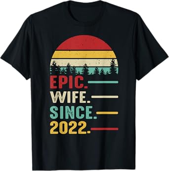 3rd Wedding Anniversary for Her Epic Wife Since 2022 T-Shirt