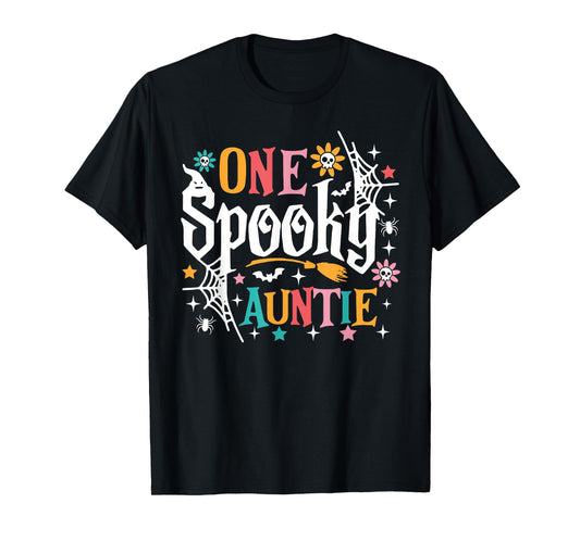 One Spooky Auntie Funny Halloween Spooky Aunt T-Shirt