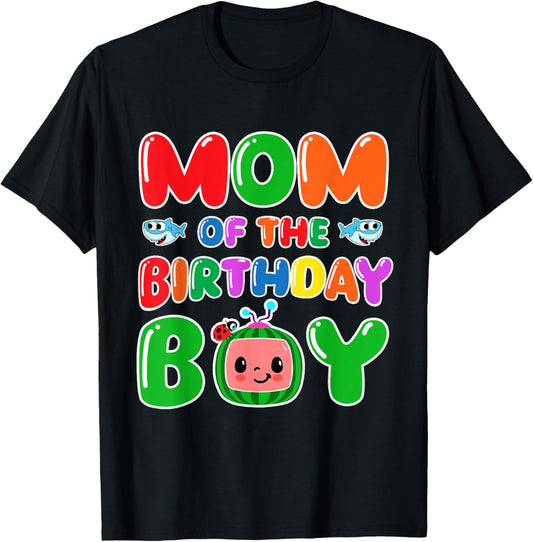 Mom and Dad Of The Birthday Boy Funny Melon Family Matching T-Shirt