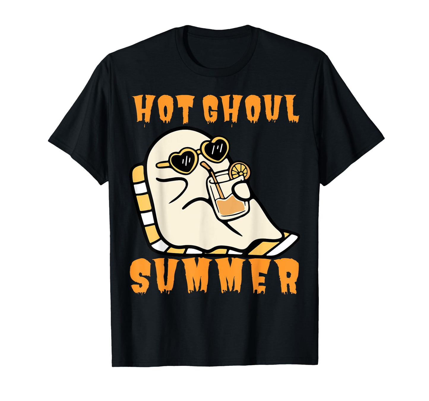 Funny Hot Ghoul Summer Ghost Spooky Beach Halloween Men Women T-Shirt