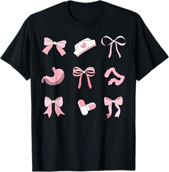 Pink Coquette Bow Endoscopy Nurse Gi Colon Gastrointestinal T-Shirt