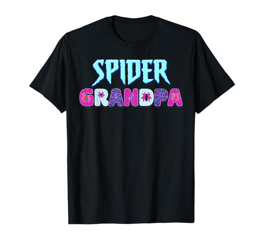 Mens Spider Groovy Grandpa Matching Family Party Fathers Day T-Shirt