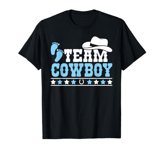 Team Cowboy Baby Gender Reveal Outfit Team Boy Gender Reveal T-Shirt