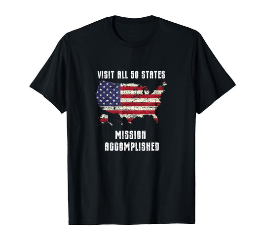 50 States Mission Accomplished Graphic Souvenir Love Outfit T-Shirt