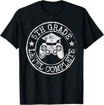 5th Grade Level Complete Fifth Grade Graduation Video Gamer T-Shirt