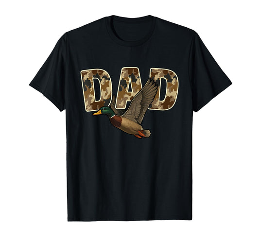 Camouflage Vintage Mallard Duck Retro Camo Hunting Dad T-Shirt