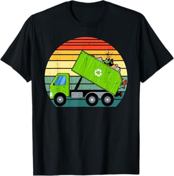 Retro Garbage Truck Waste Management Tee Boys Toddlers Kids T-Shirt