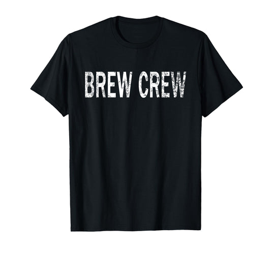 Vintage Brew Crew Distressed Coffee Enthusiast T-Shirt