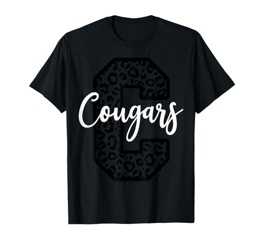 Cougars School Spirit Mascot Leopard Cheer Fan Game Day T-Shirt
