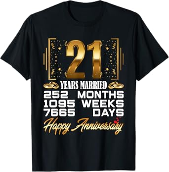 21 Years Married - Funny 21st Wedding Anniversary T-Shirt