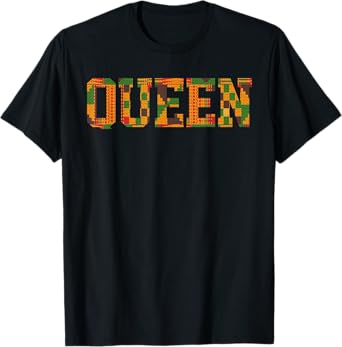 African Queen Art For Women Girls Kente Cloth African Print T-Shirt