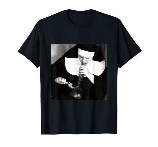 Funny Nun smoking a bong, funny t-shirt nuns smoking T-Shirt