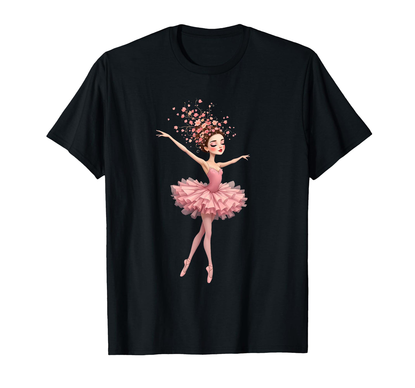 Ballet Dancing Tee for Girl and Women Cute Pink Ballerina T-Shirt
