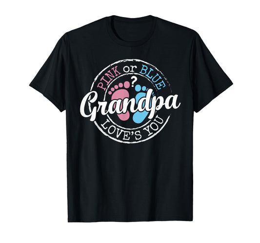 Gender Reveal Grandpa Grandfather To Be Gifts Baby Shower T-Shirt