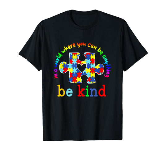 Be Kind Autism Awareness Puzzle Rainbow Choose Kindness T-Shirt