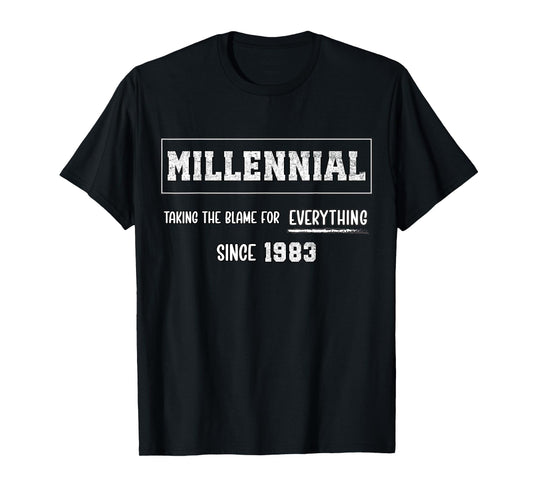 Funny Millennial 1983 Birth Year Humour Joke Generation Meme T-Shirt
