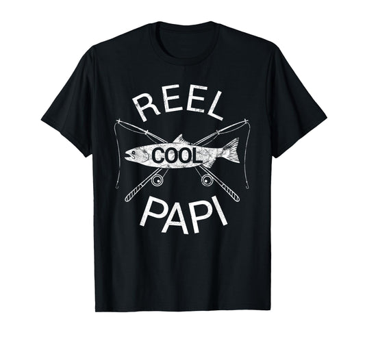 Mens Papi Shirt Birthday Father's Day Fishing Fish Funny Humor T-Shirt