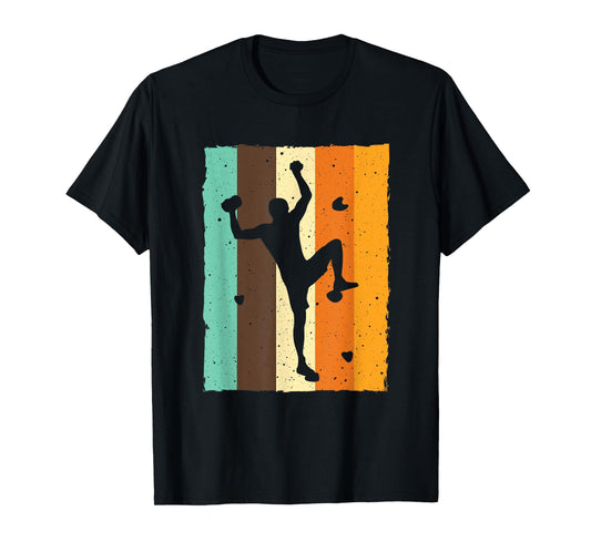 Vintage Bouldering Design For Men Women Kids Rock Climbing T-Shirt