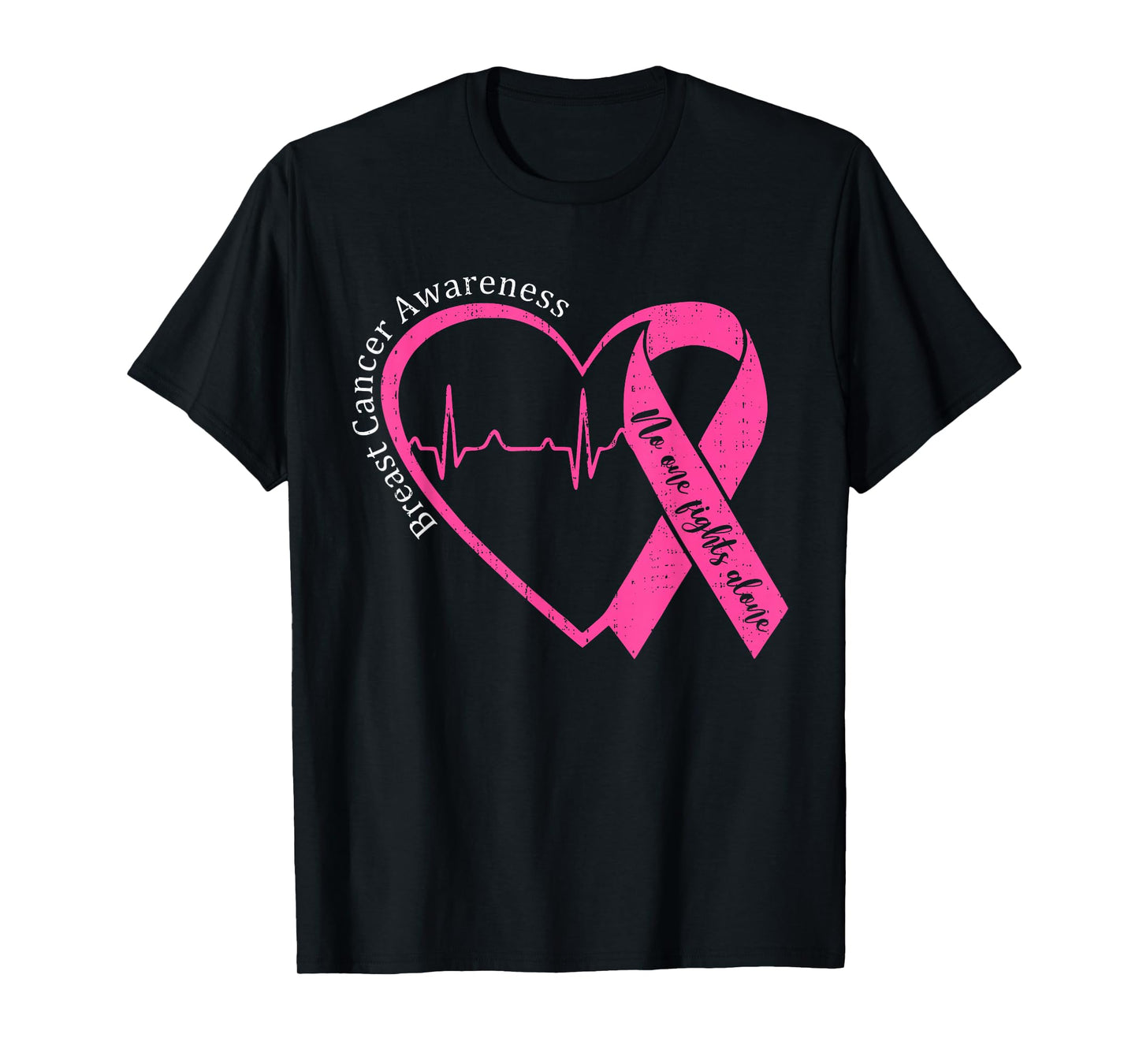 Breast Cancer Awareness Heart Pink Ribbon Support Squad T-Shirt