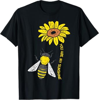 Sunflower Bee You Are Sunshine Vintage Nature Environment T-Shirt