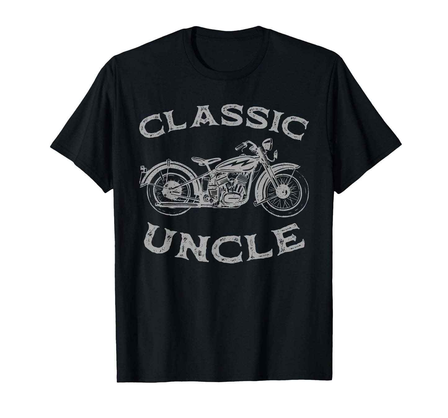Vintage Classic Uncle Funny Motorcycle Graphic Men's Biker T-Shirt