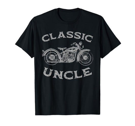 Vintage Classic Uncle Funny Motorcycle Graphic Men's Biker T-Shirt