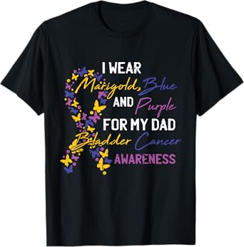 For My Dad Bladder Cancer Awareness Ribbon Warrior Father T-Shirt