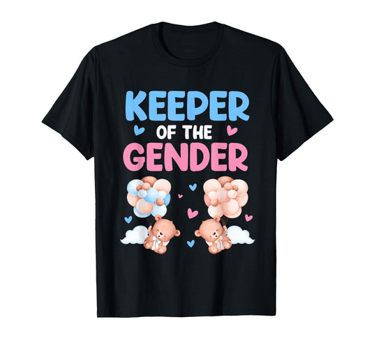 Bear Themed Keeper Of The Gender Reveal Family Party T-Shirt