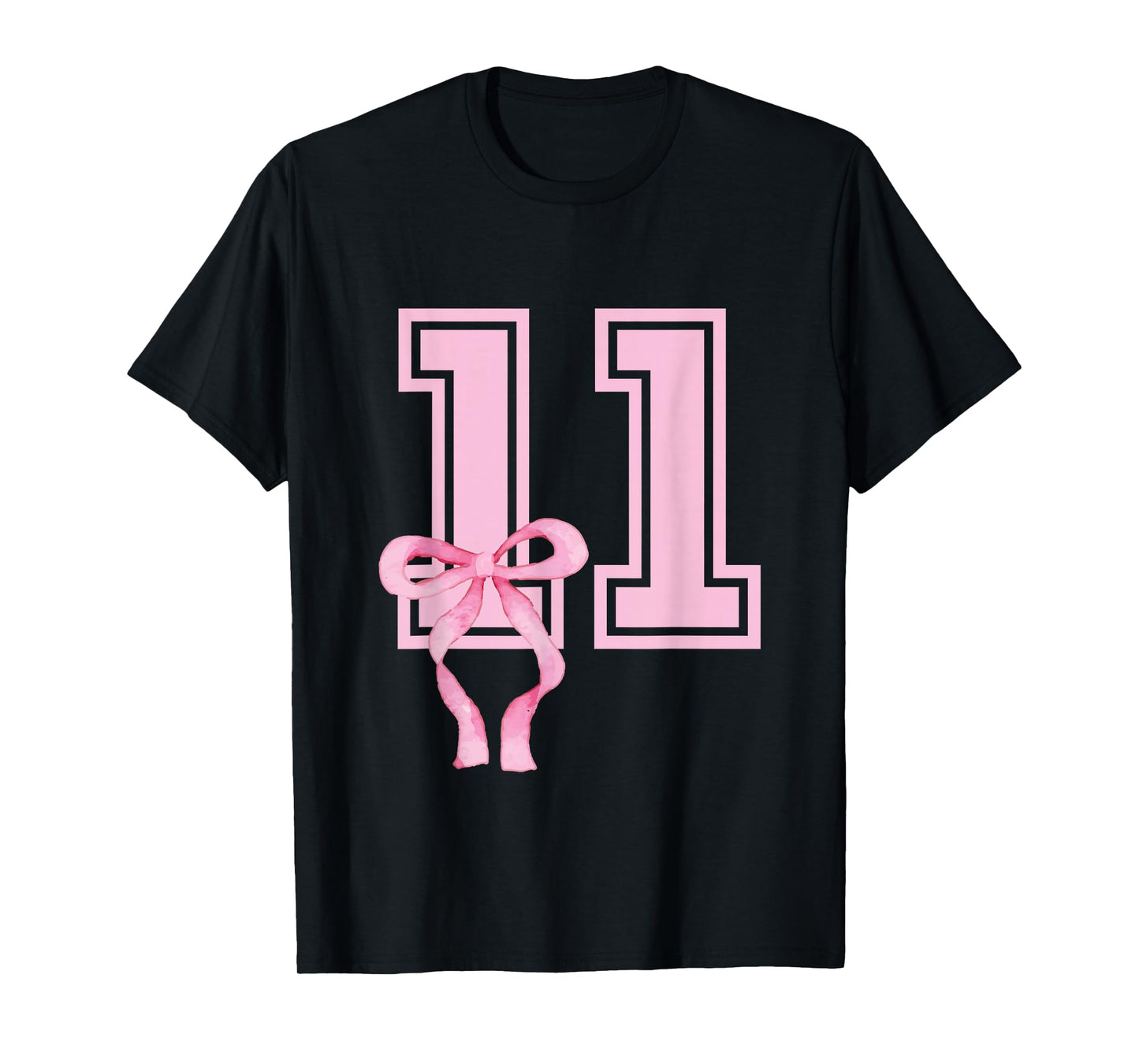 11 Year Old Birthday Girl Coquette Pink Bow Aesthetic T-Shirt