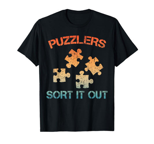 Funny Jigsaw Puzzle Design for Men Women Adults Puzzle Lover T-Shirt