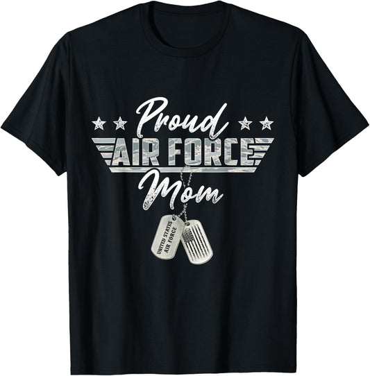 Proud Air Force Mom Military US Air Force Family Matching T-Shirt