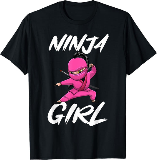 Cool Ninja Girl Art For Kids Girls Ninja Training Warrior T-Shirt
