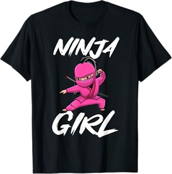 Cool Ninja Girl Art For Kids Girls Ninja Training Warrior T-Shirt