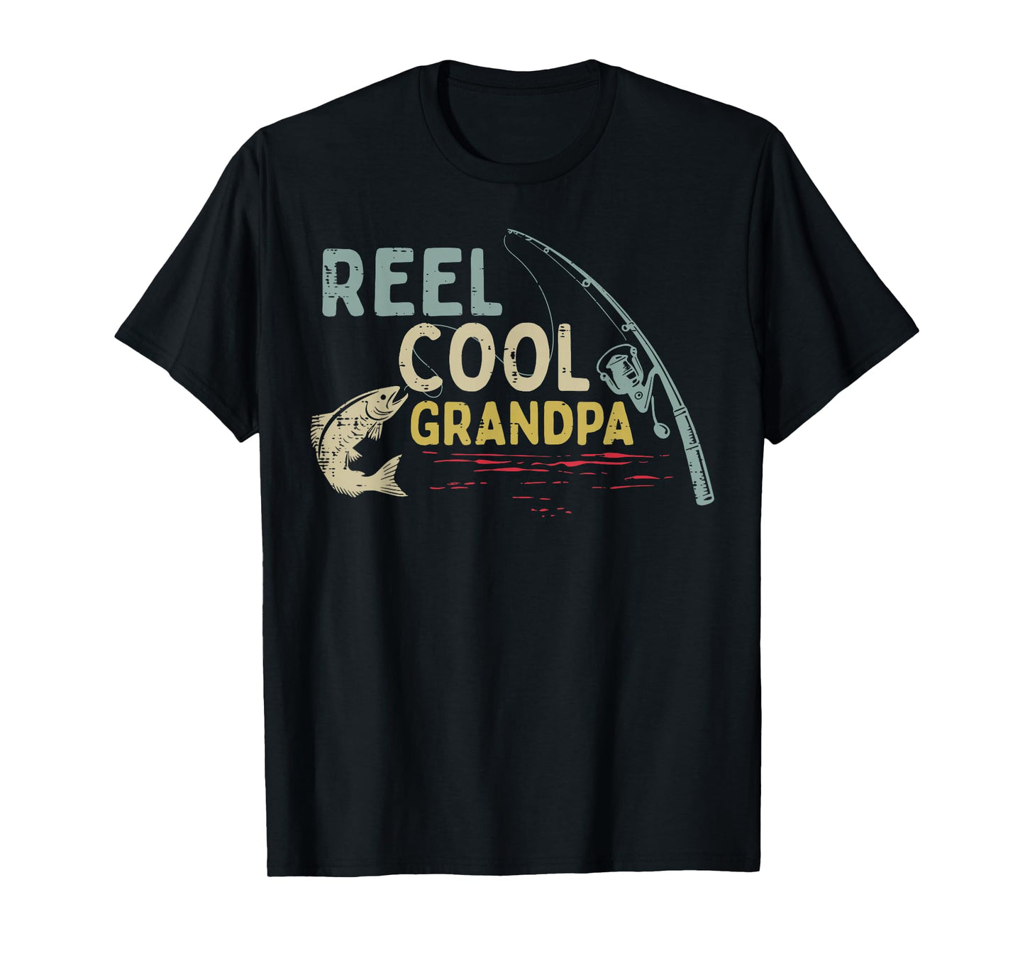 Fishing Reel Cool Grandpa Funny Grandfather Fisherman Men T-Shirt