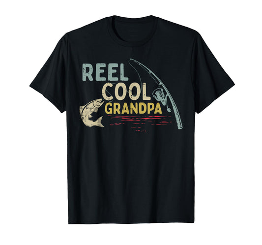 Fishing Reel Cool Grandpa Funny Grandfather Fisherman Men T-Shirt