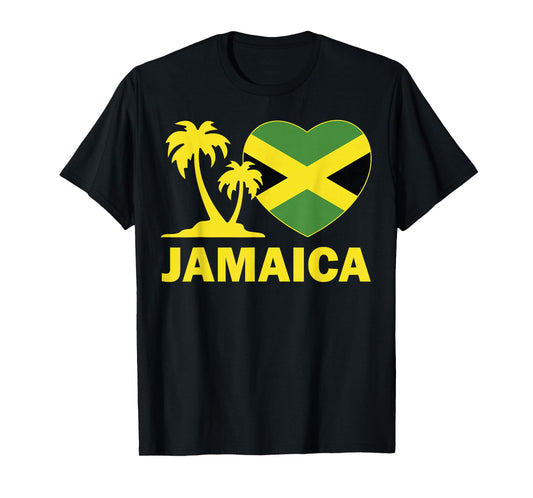 Jamaica-Shirt I love Jamaican Flag Heart Women Men Kid Girls T-Shirt