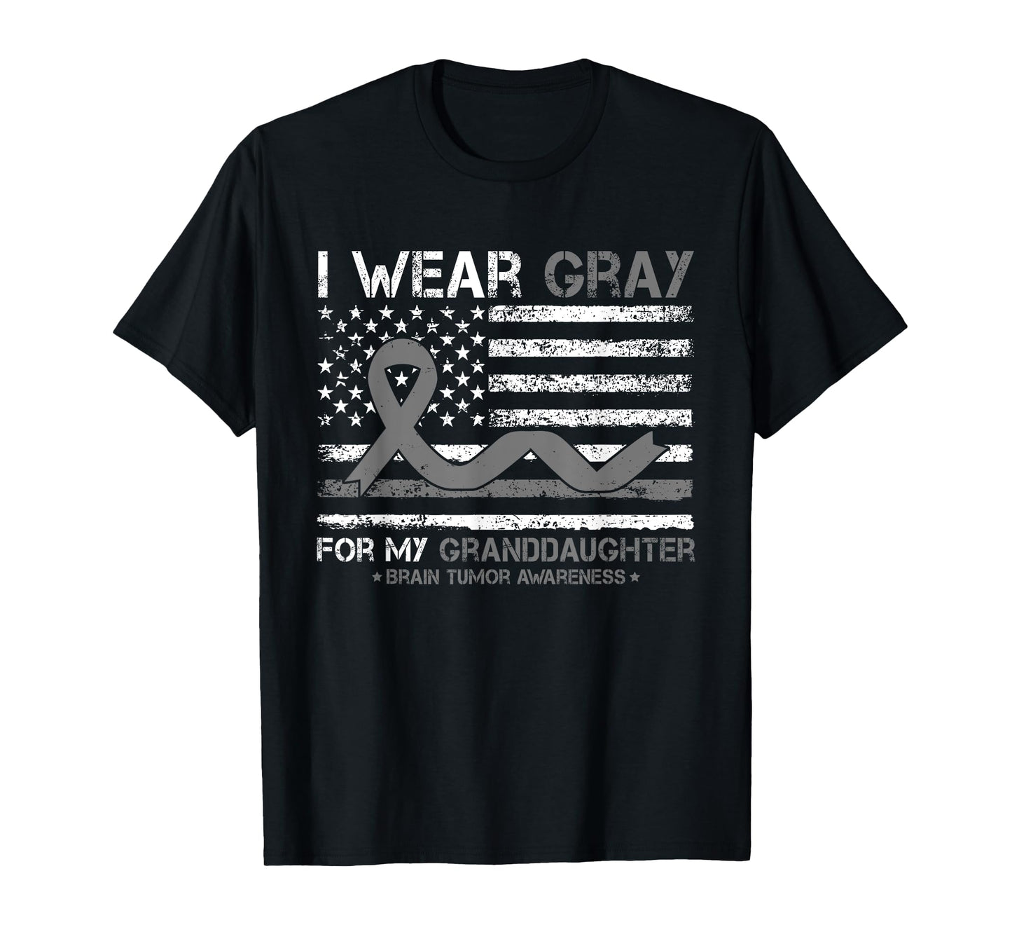 I Wear Gray For My Granddaughter Brain Tumor Awareness T-Shirt