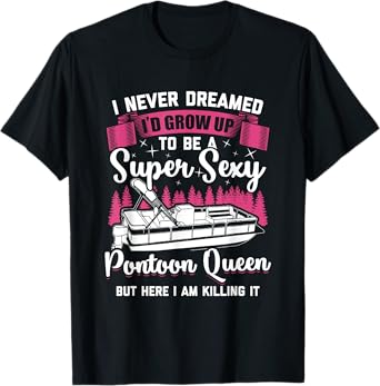 Vintage Pontoon Captain Women Funny Pontoon Queen T-Shirt