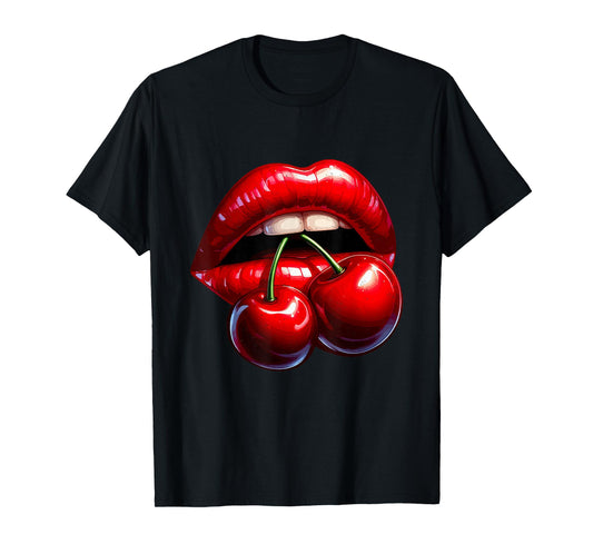 Cherry Lips Cute Summer Fruit Lover Fashion Enthusiast T-Shirt
