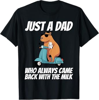 Just A Dad Who Always Came Back With The Milk Fathers Retro T-Shirt