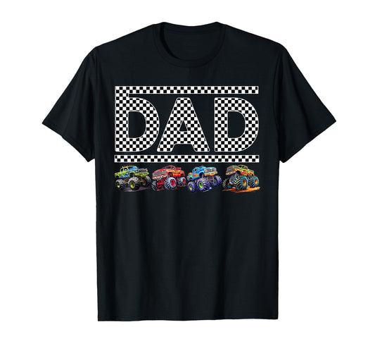 Dad Retro Monster Truck Family Crew Birthday Matching Family T-Shirt