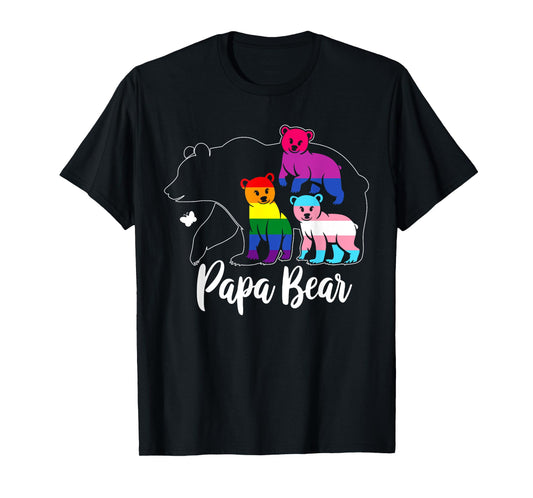 Free Dad Hugs Proud Papa Bear LGBT Gay Pride Father's Day T-Shirt