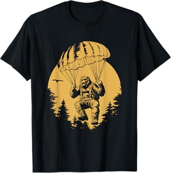 parachuting bigfoot sasquatch skydiving skydive skydiver T-Shirt