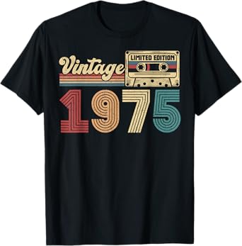 Vintage 1975 50th Birthday Gifts 50 Years Old T-Shirt