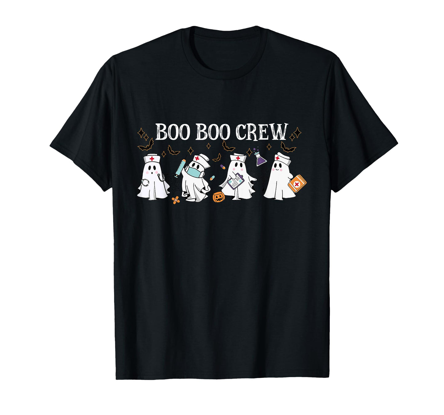 Boo Boo Crew Ghost Nurse Funny Nurse Cute Ghost Halloween T-Shirt