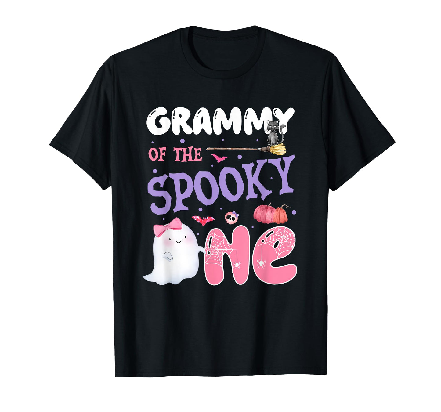 Grammy Of The Spooky One 1st Birthday Halloween Pink Ghost T-Shirt