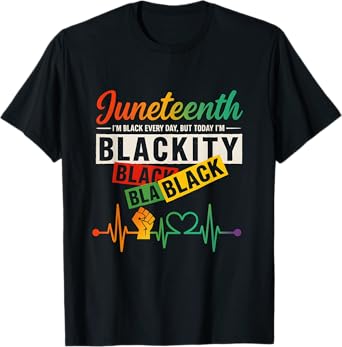 Juneteenth Blackity Heartbeat Black History African America T-Shirt