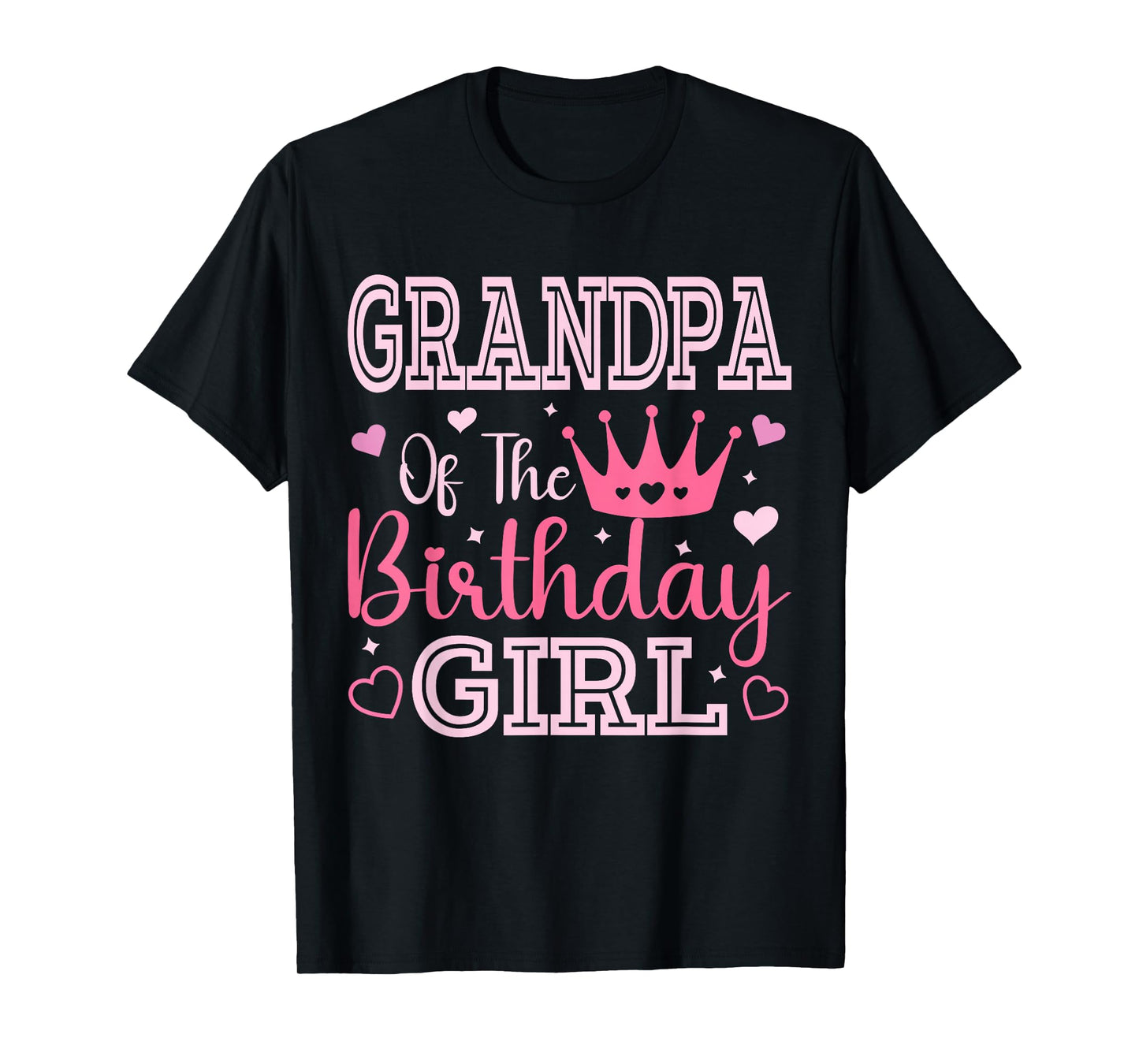 Grandpa of the Birthday Girl Cute Pink Matching Family Party T-Shirt